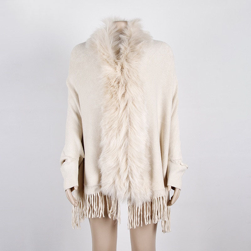 Wintersjaal met imitatiebont voor dames
