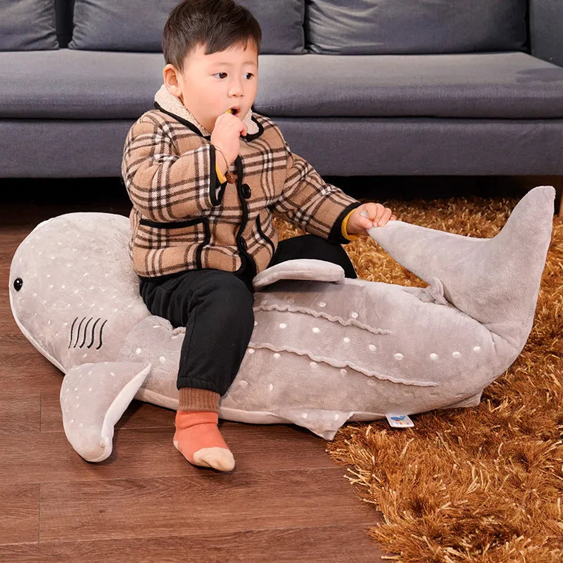 Knuffeldier walvishaai XXL van zacht pluche voor kinderen en volwassenen