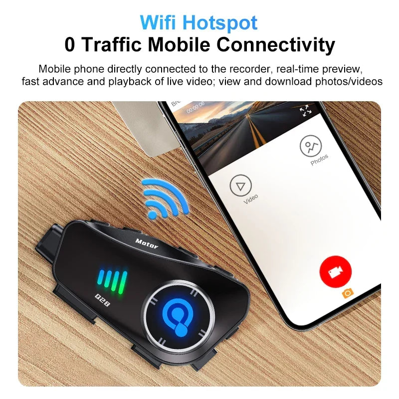 Bluetooth motorrijdershelm camera 1080P HD