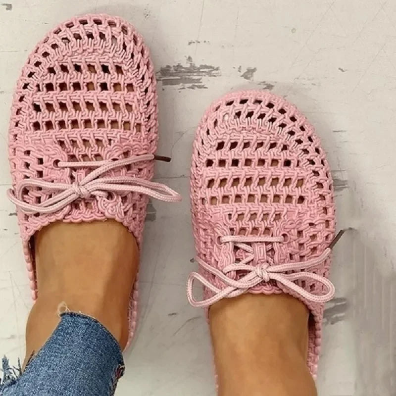 Ademende dames outdoor loafers met open tenen