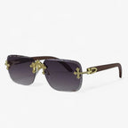 Randloze steampunk zonnebril met metalen accenten