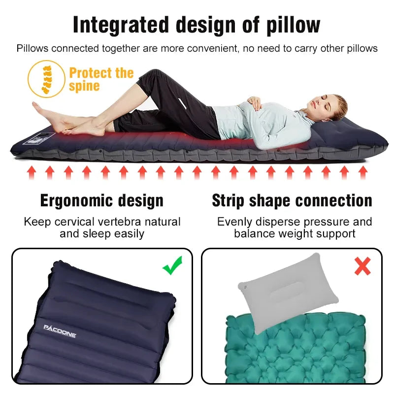 Ultralichte zelfopblaasbare kampeermatras met ingebouwde pomp — afbeelding 5