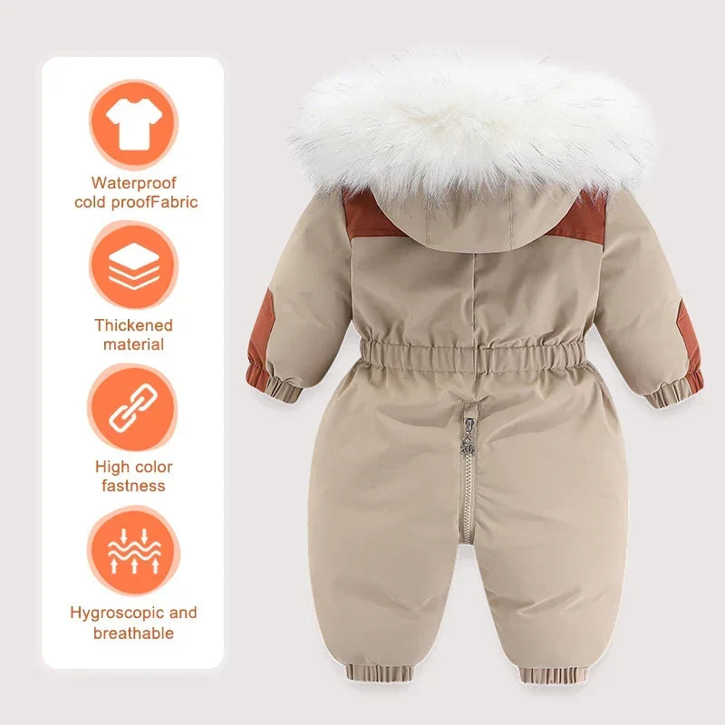 Baby-winteroverall met capuchon, en warm gevoerd – mila winterzauber-editie
