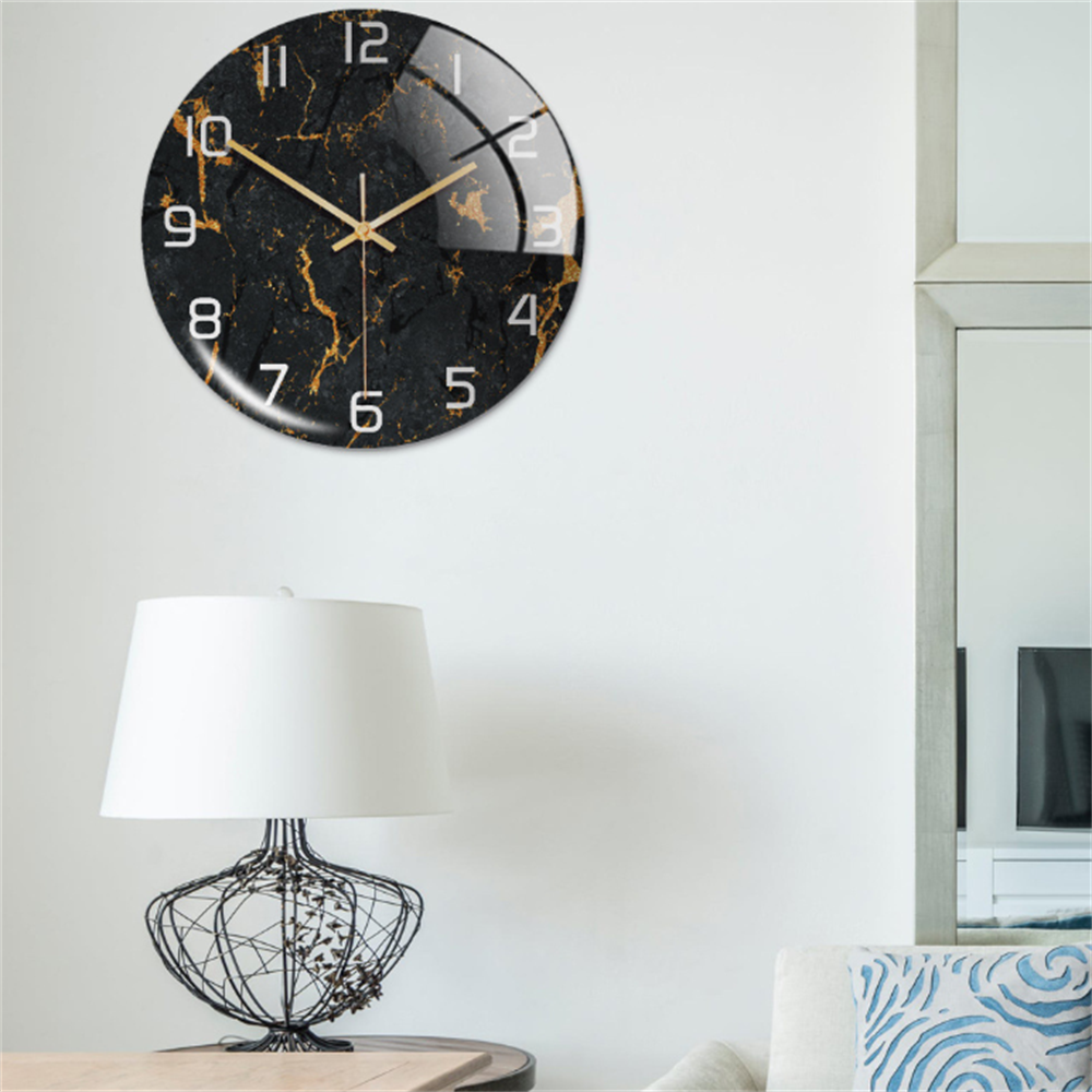 Wandklok met marmeren textuur — afbeelding 20