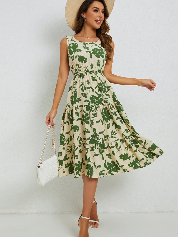 Zomerse midi-jurk met bloemenprint — afbeelding 1
