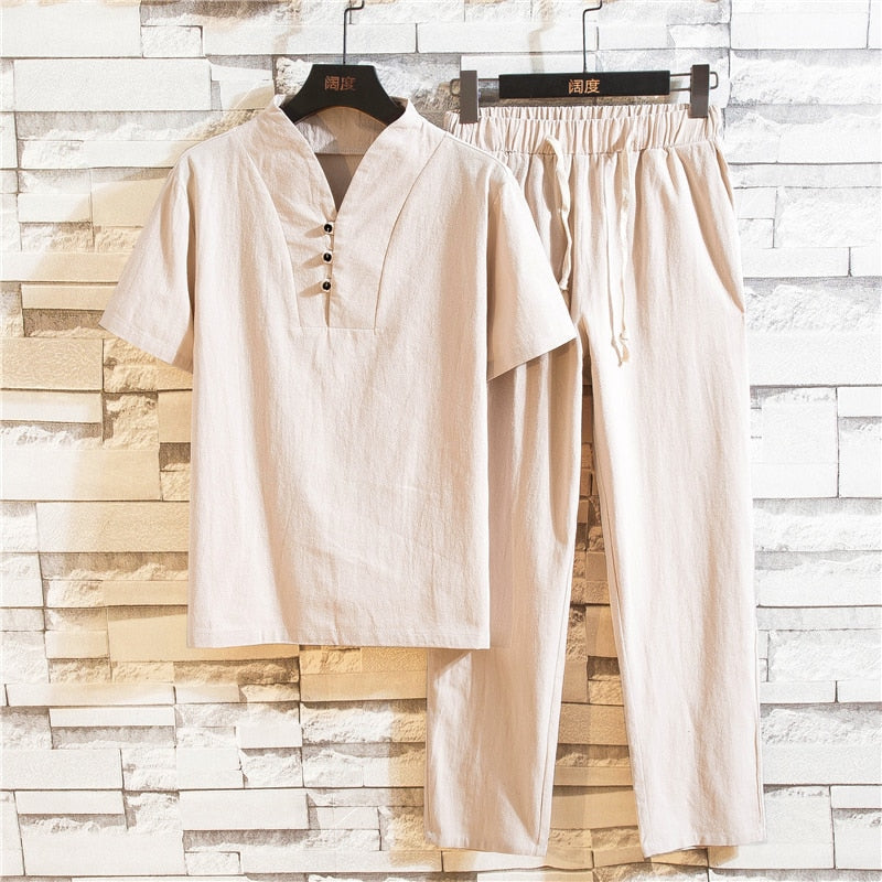 Marlon | Linnen herenset met shirt en broek