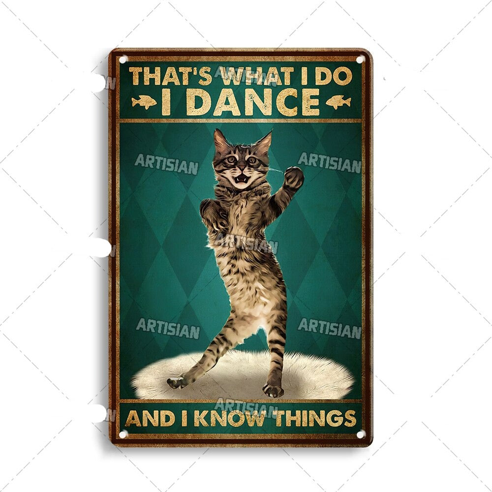 Vintage cat | metalen poster – materiaal: Tin — afbeelding 11