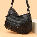 Vintage leren dames handtas