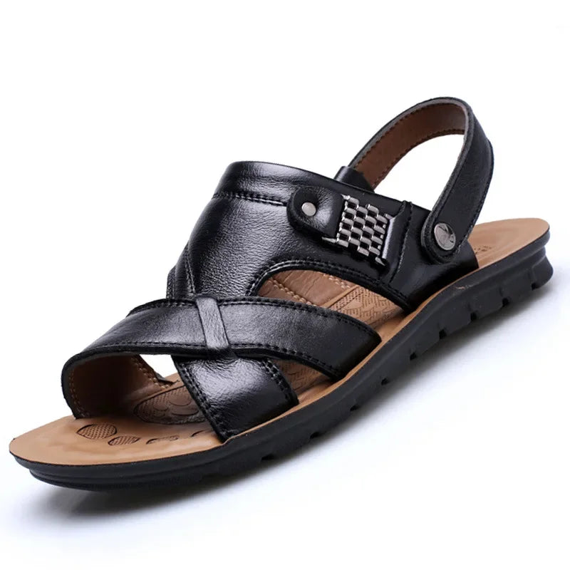 Ademend leren heren sandalen