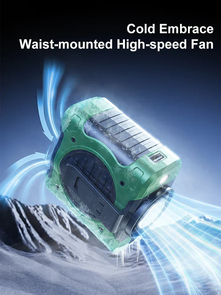 8000mAh heup clip ventilator met koeling & 199 snelheid instellingen