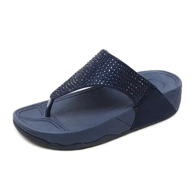 Dames platform slippers met strass