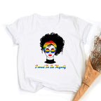LGBT trots retro zomertop – Peace love equality regenboog grafische T-Shirt