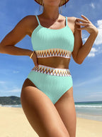 Bikini met verstelbare bandjes en hoge taille