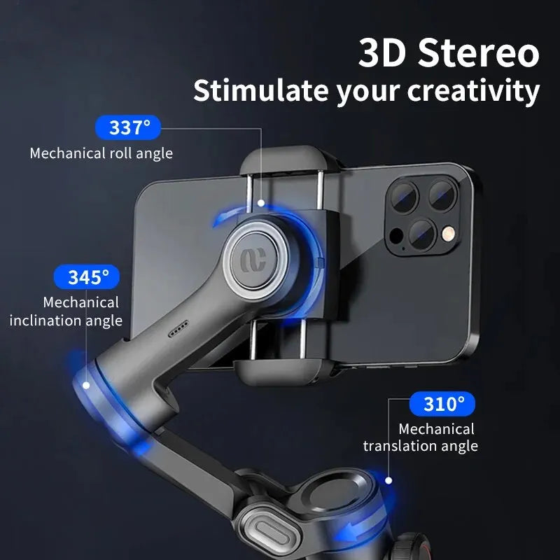 3-Assige smartphone gimbal stabilizer met AI tracking & gezichtsdetectie — afbeelding 12