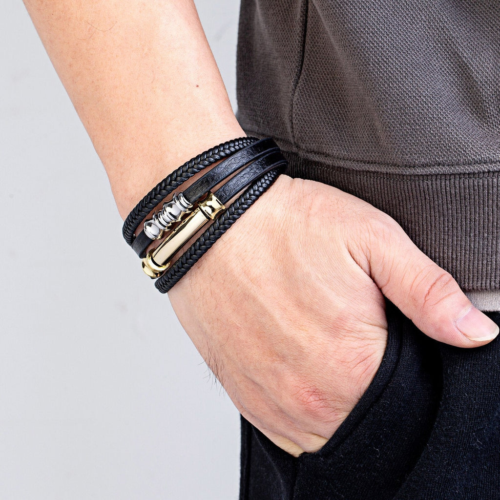 Lederen armband – Weaved bracelet