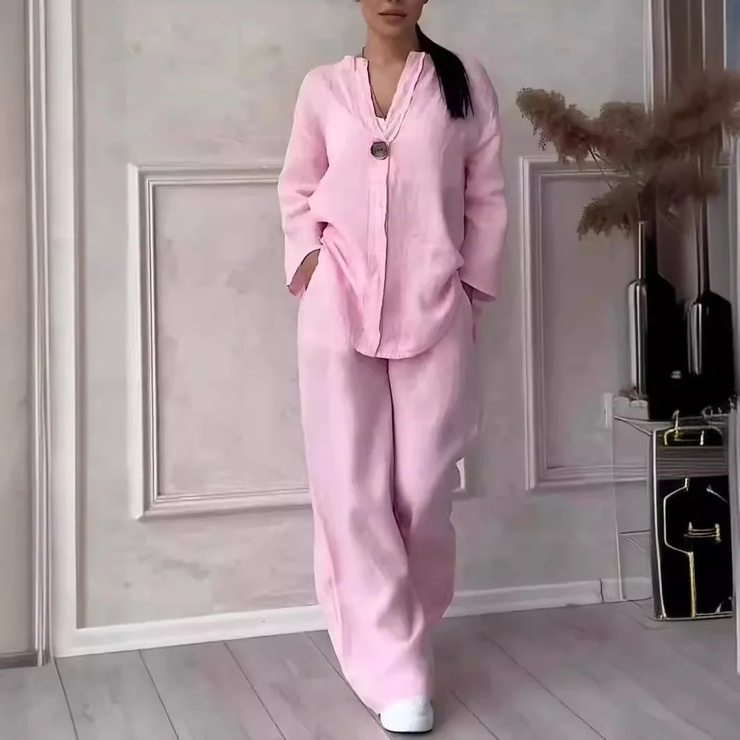 Luchtige & stijlvolle linnen dames zomer set
