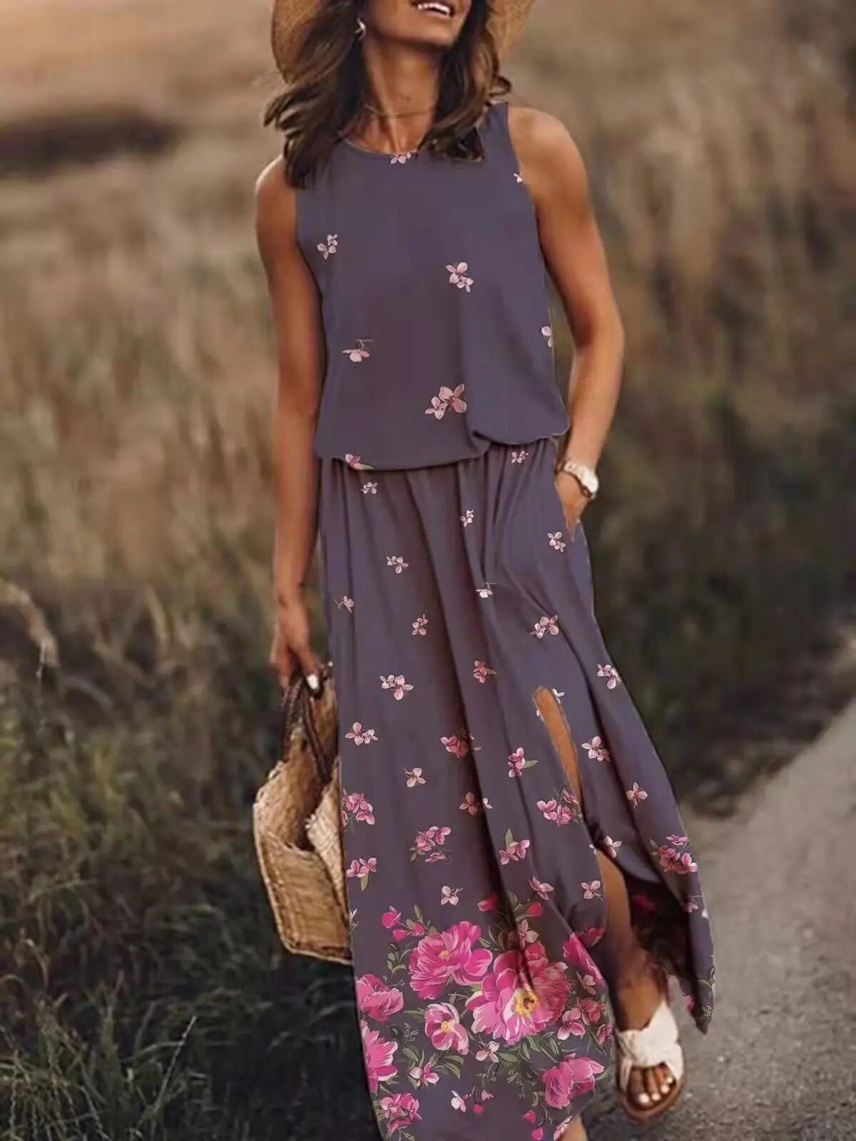 Zomerse maxi-jurk met unieke snit