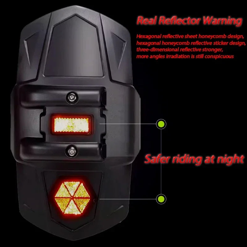 Universeel motorachterspatbord met reflector