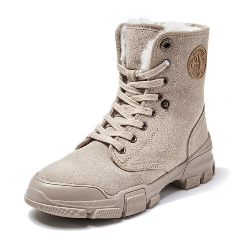 Suede boots met voering voor dames