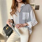 Blouse met krijtstrepen voor dames
