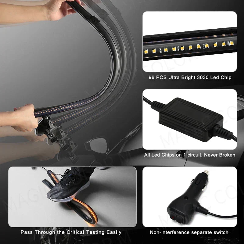 96 LED stroboscoop lichtbalk – veyra – (auto noodwaarschuwingslicht)