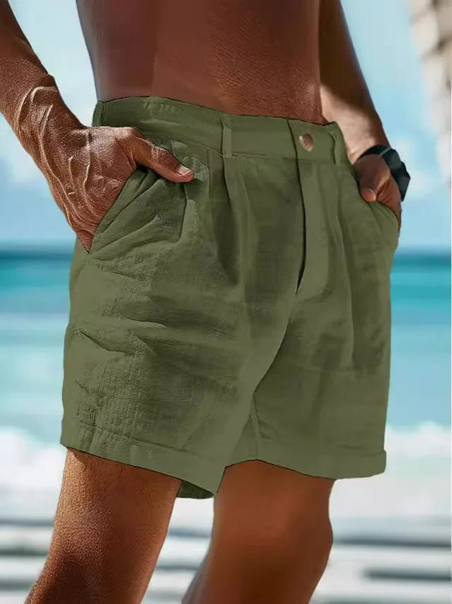 Luchtige zomer-short voor heren van linnen