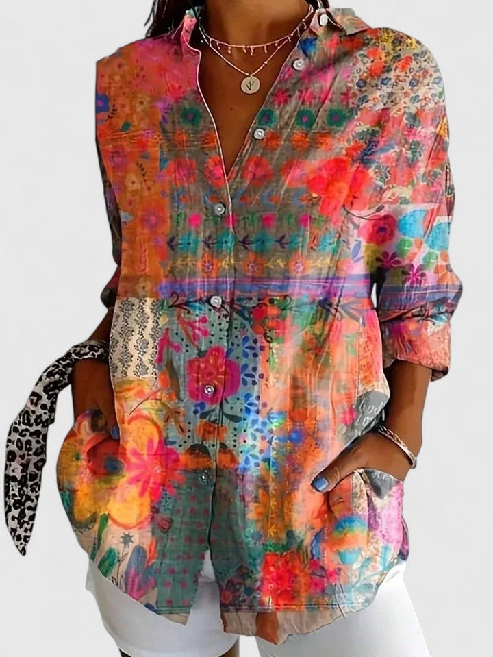 Priscilla | Blouse met kleurrijke print