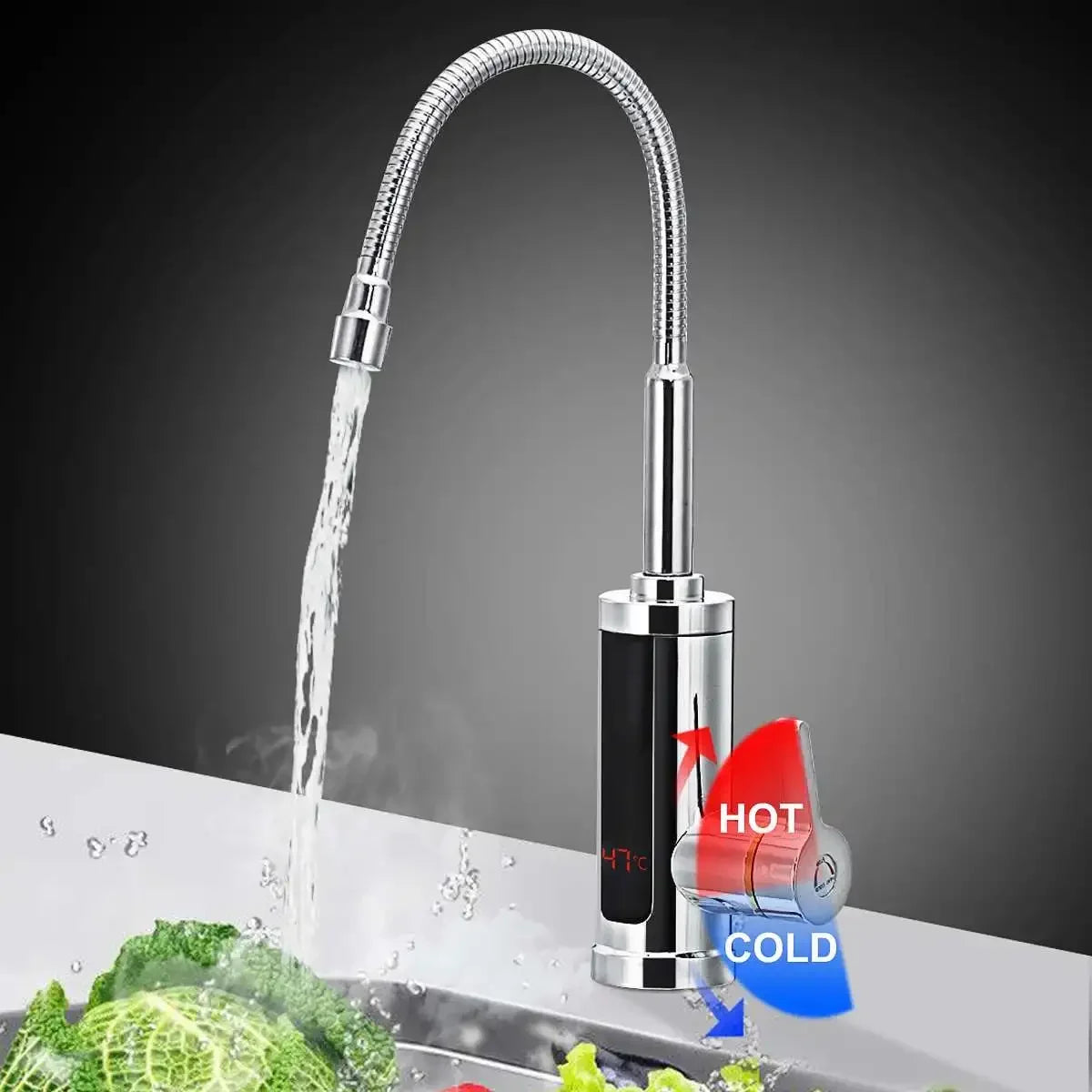 3000W elektrische keukenkraan met direct warm water — afbeelding 2