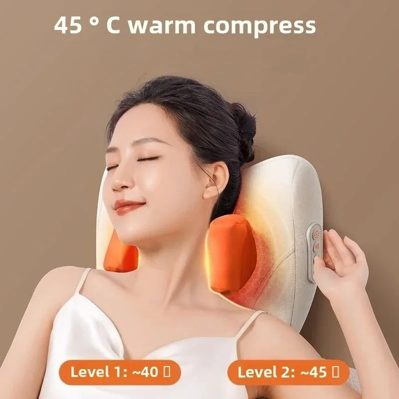 Draadloze shiatsu massagekussen met verwarming voor nek, rug & benen — afbeelding 8