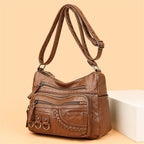 Vintage leren dames handtas