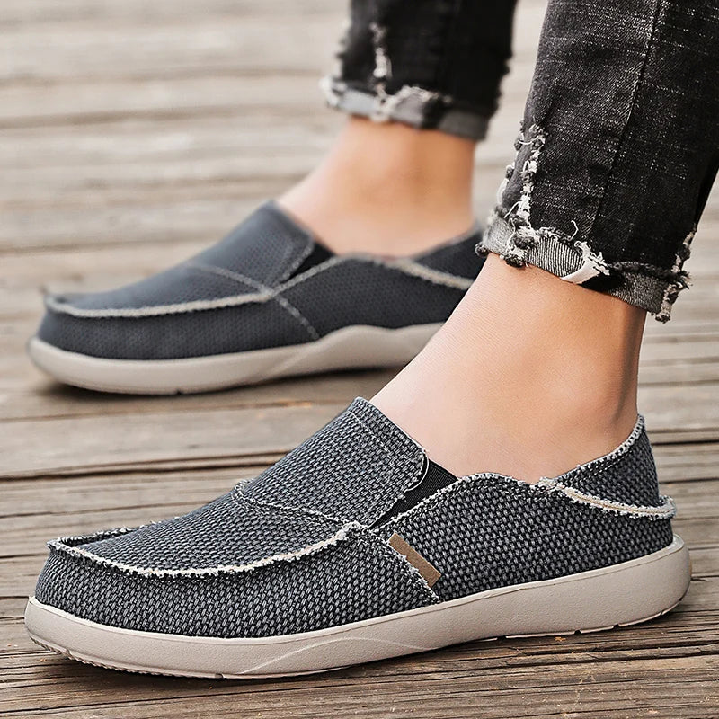 Lichte heren canvas instappers