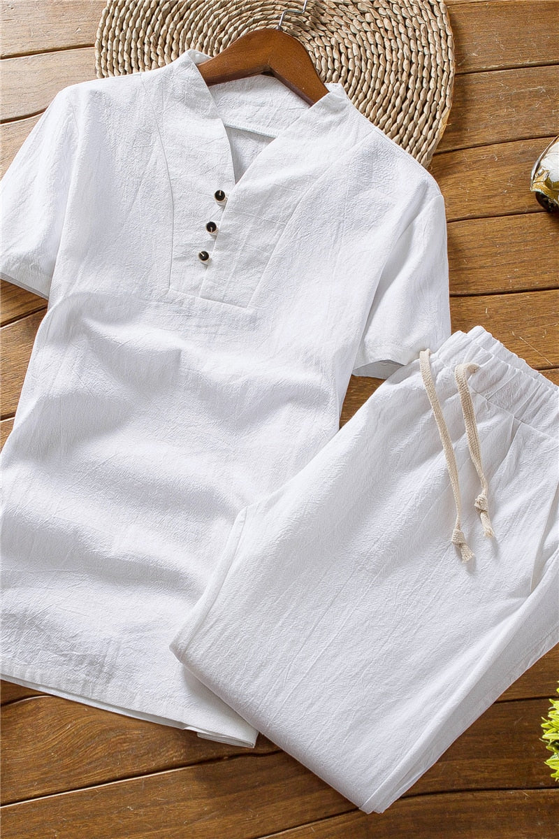 Marlon | Linnen herenset met shirt en broek