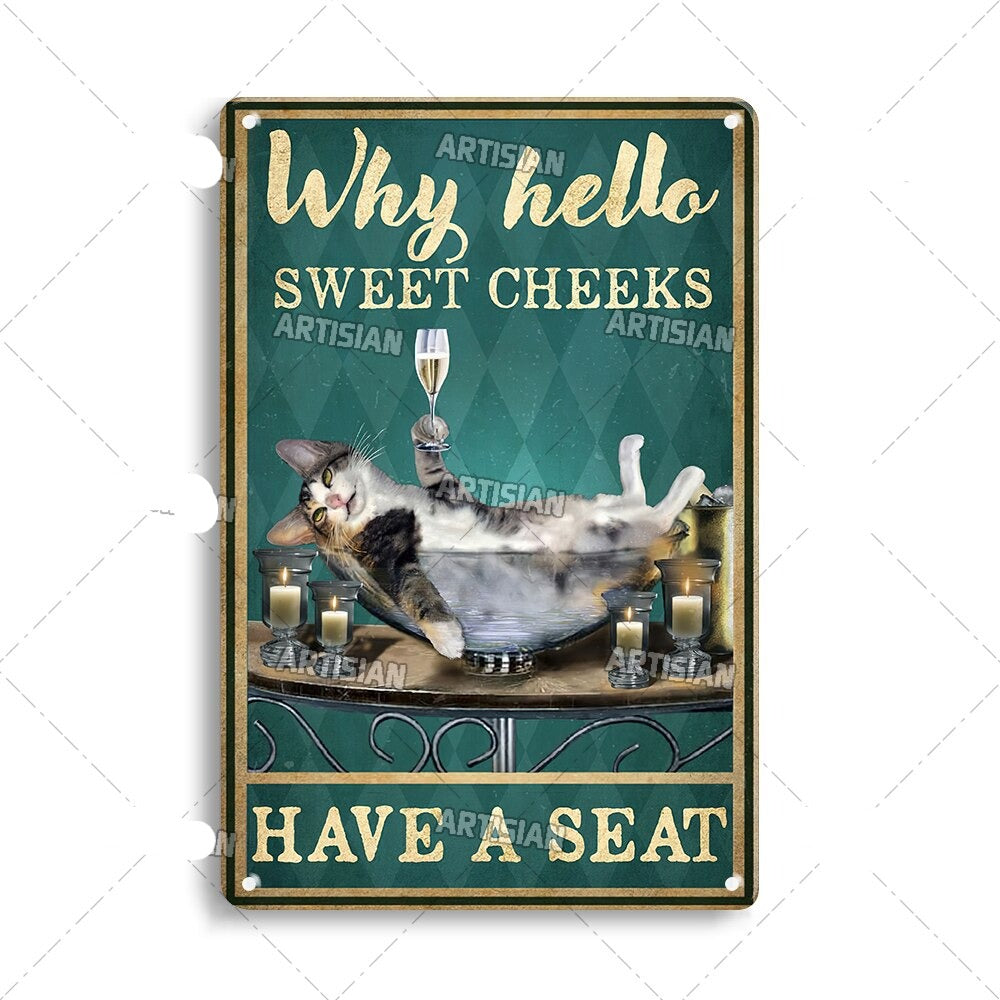 Vintage cat | metalen poster – materiaal: Tin — afbeelding 14