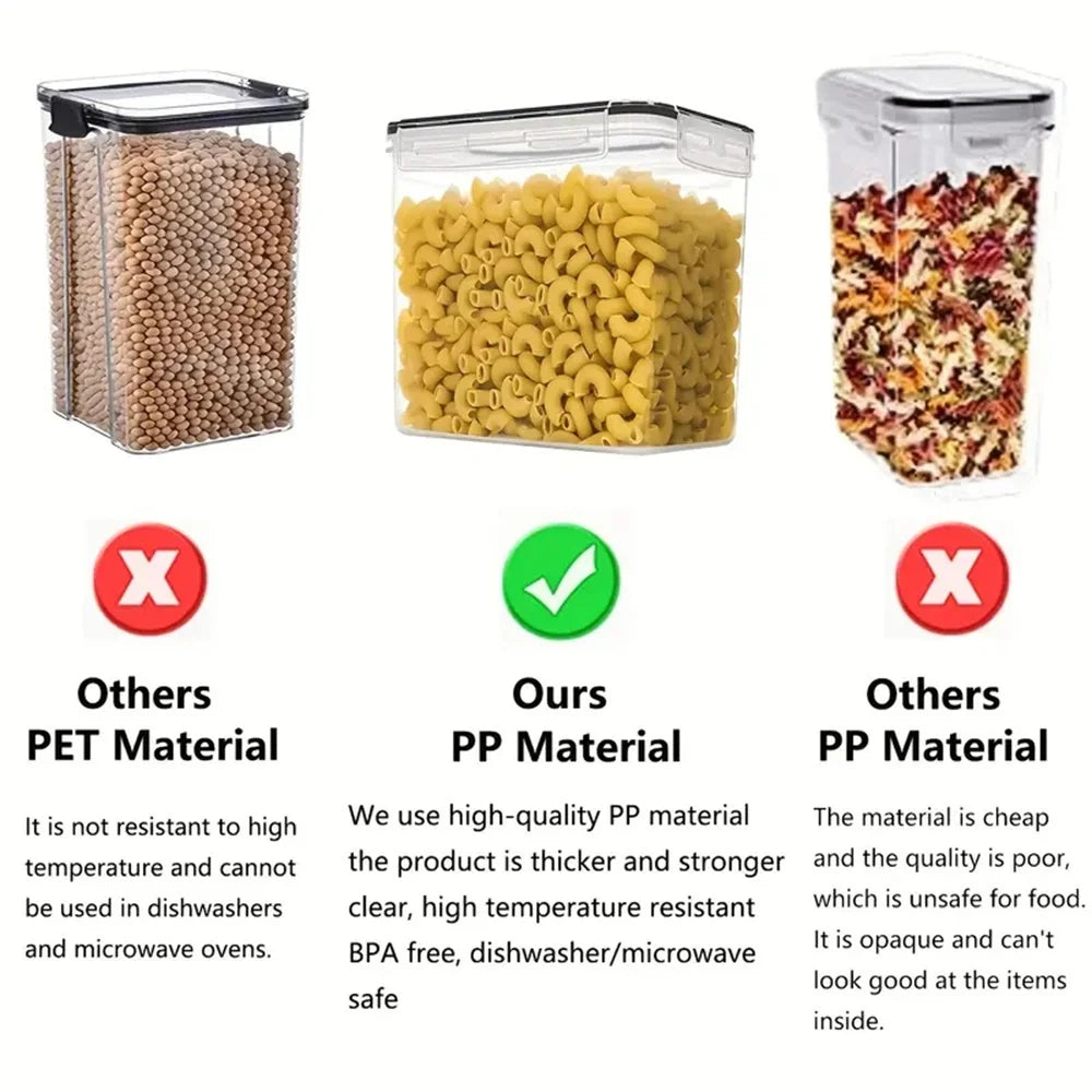 Keuken voedselopslag containers set 7 stuks BPA-vrij luchtdicht met labels