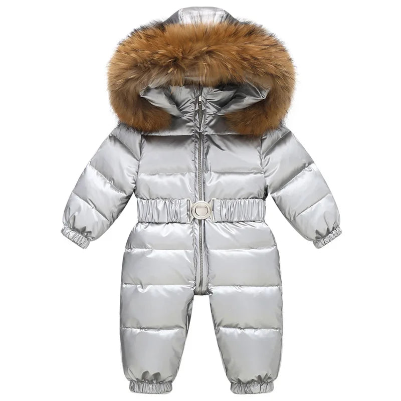 Gevoerd, winterpak met capuchon en riem