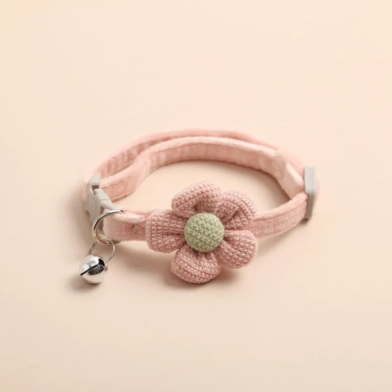 Verstelbare kattenhalsband met bloem