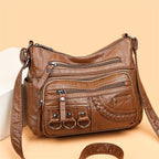 Vintage leren dames handtas