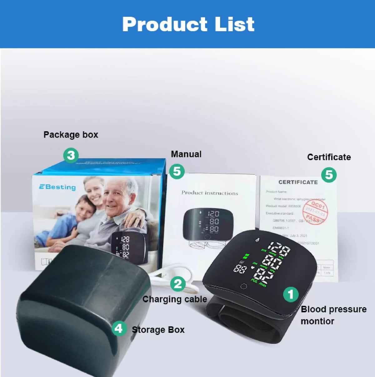 Digitale pols bloeddrukmeter met lcd-display