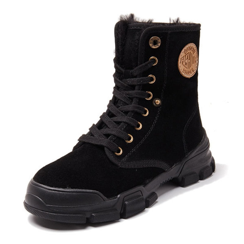 Suede boots met voering voor dames