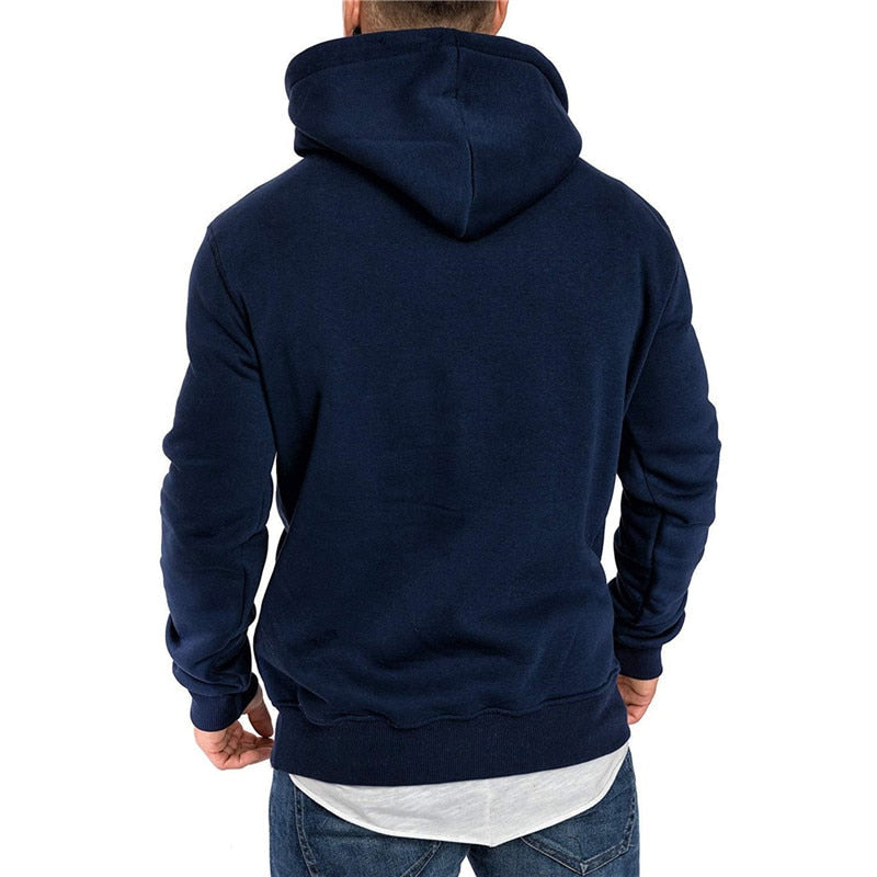 Casual hoodie voor heren - met buidelzak en wit koord
