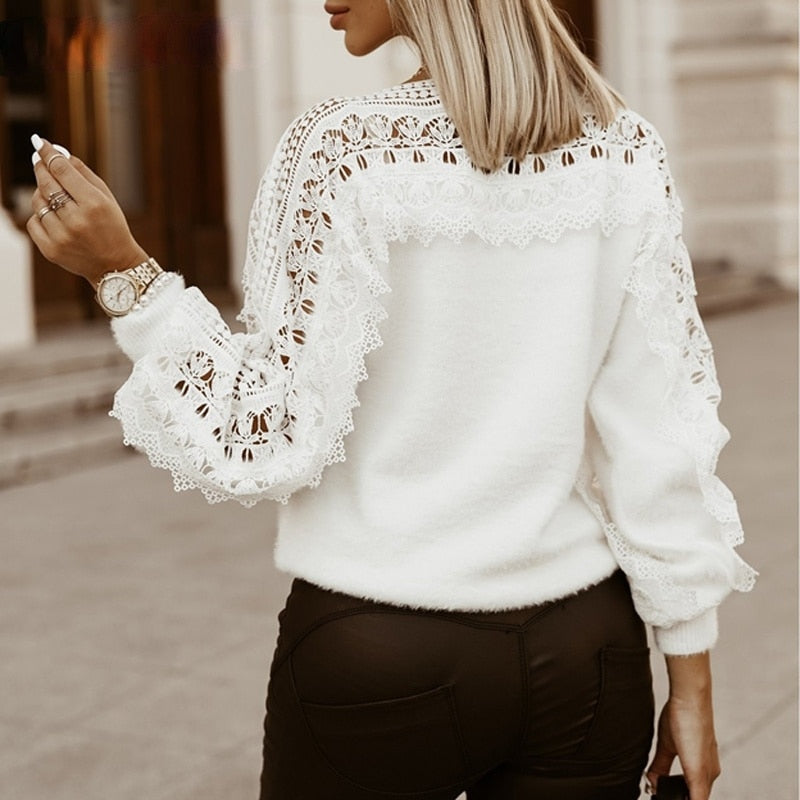 Trui met lotus bloem details voor dames