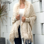 Wintersjaal met imitatiebont voor dames