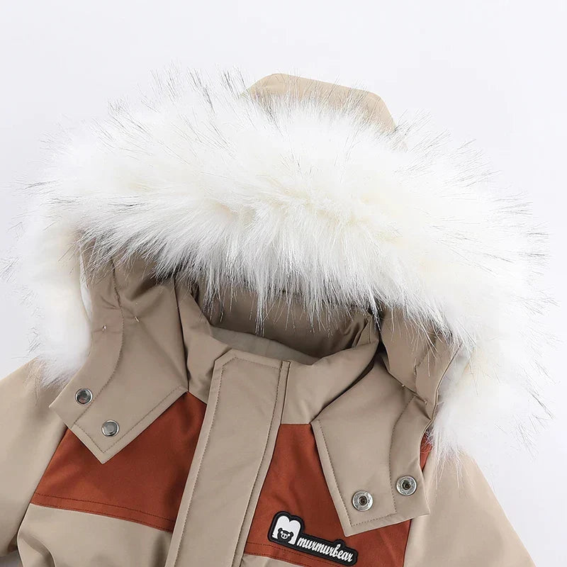 Baby-winteroverall met capuchon, en warm gevoerd – mila winterzauber-editie