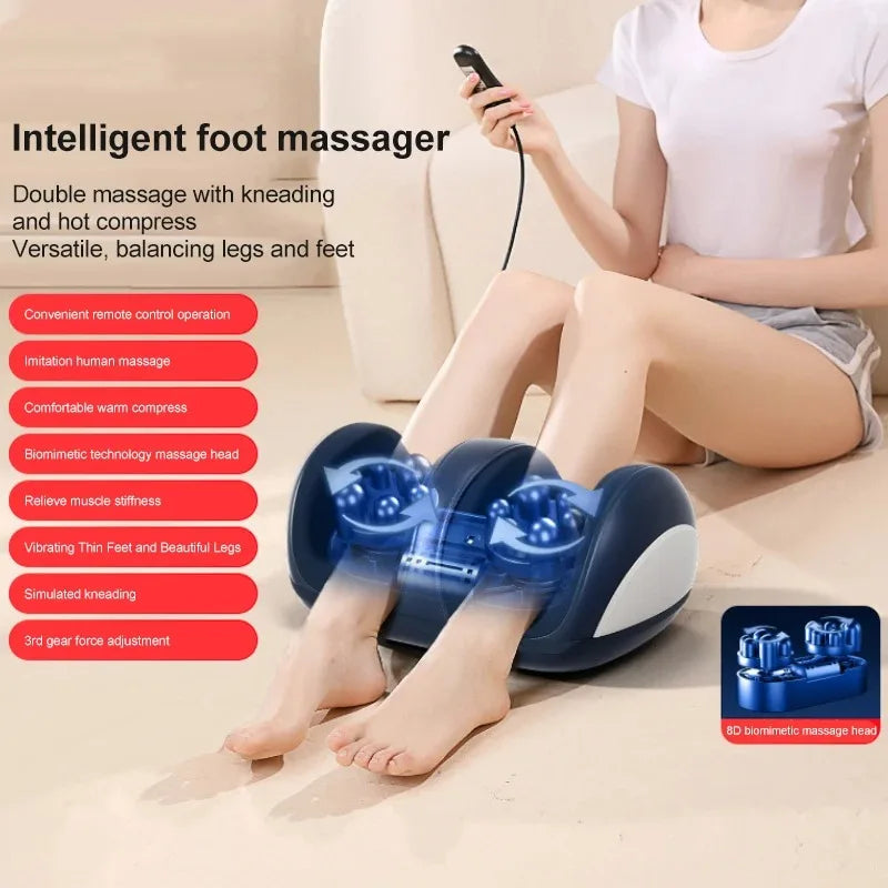Extra grote elektrische shiatsu voet- en kuitmassager met verwarming