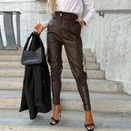 Dames leren broek