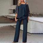 Tweedelige cold shoulder set voor dames