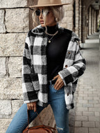 Flanel jacket met knopen voor dames