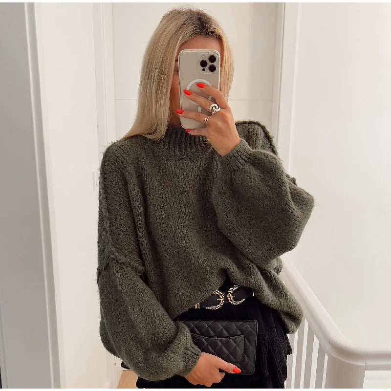Oversized gebreide damestrui