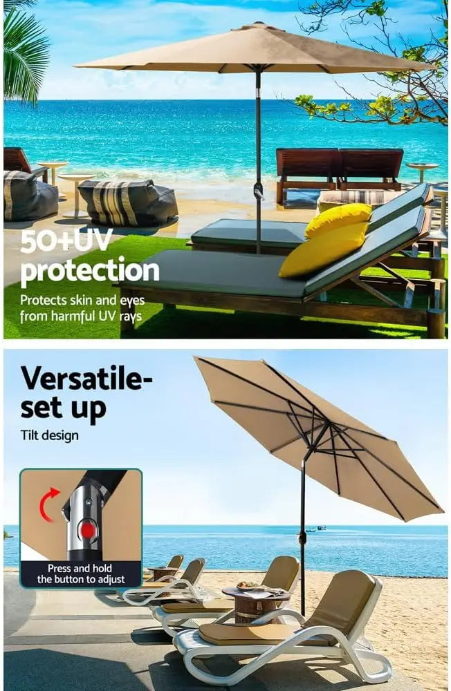2,7 m tuinparasol met standaard – solira – (UV- & )