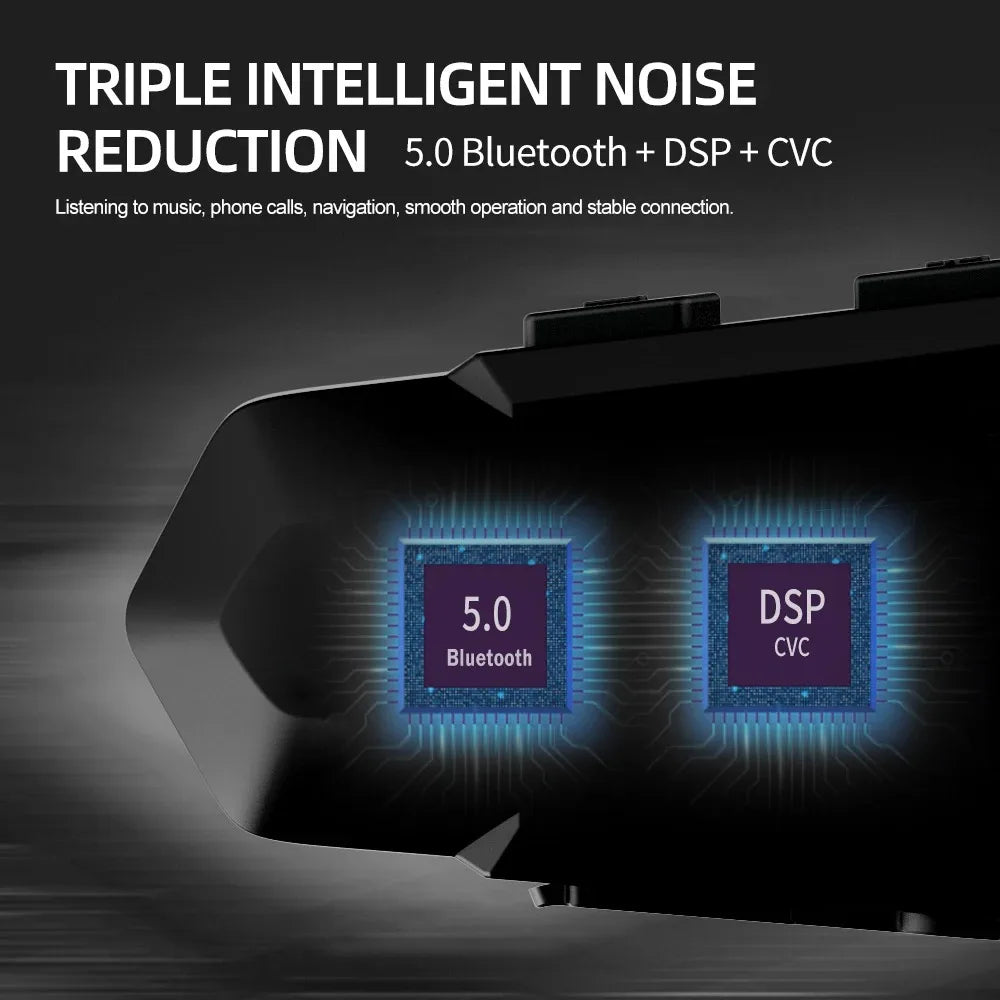 Bluetooth motorhelm intercom headset met 1000m bereik